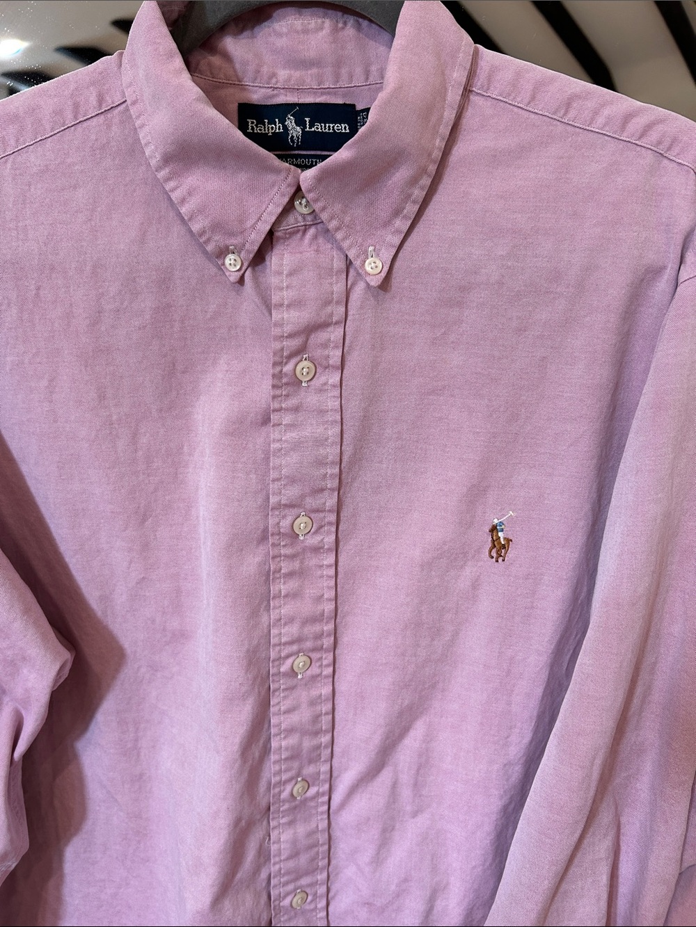 Vintage Ralph Lauren Men’s Lilac Yarmouth 100% Cotton Pinpoint Oxford Shirt EUC